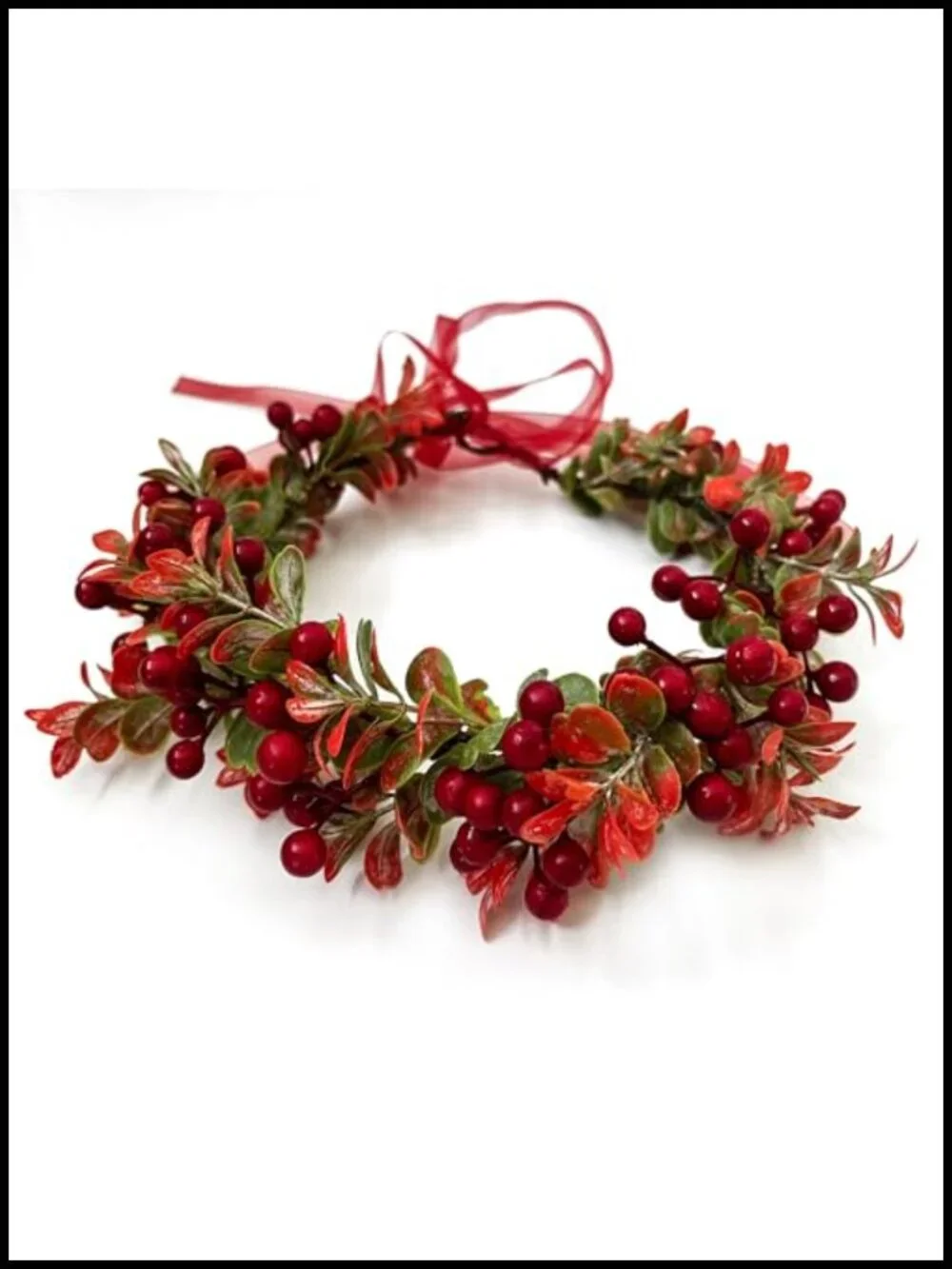 Christmas Flower Crown Floral Wreath Red Berry Pine Cone Headpiece